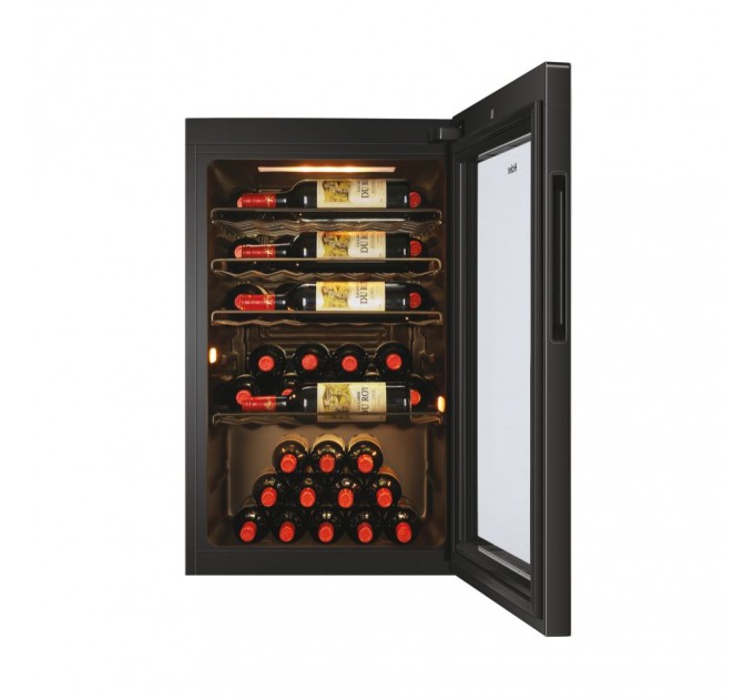 Холодильник Haier для вина, 82x49.7х58, холод.отд.-118л, зон - 1, бут-49, ST, дисплей, черный