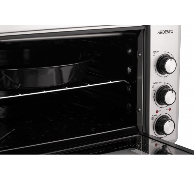 Піч електрична ARDESTO, 40л, 1300Вт, механіч., конвекція, подвійне скло, сірий