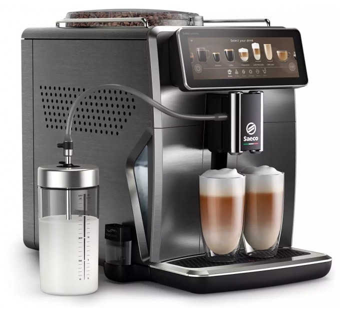Кавомашина Saeco Xelsis Deluxe 1.7л, зерно + мелена, автомат.капучинатор, авторецептів - 22, сріблястий