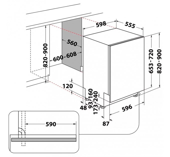 Посудомийна машина Whirlpool вбудована, 14компл., A+++, 60см, дисплей, 3й кошик, білий