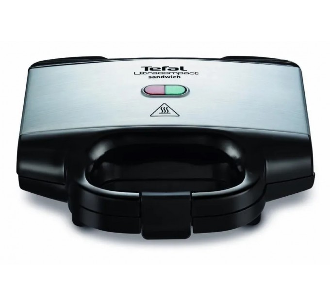 Сендвичмейкер Tefal Ultracompact 700Вт, 1 пластина-гриль, корпус-пластик, черно-серебристый