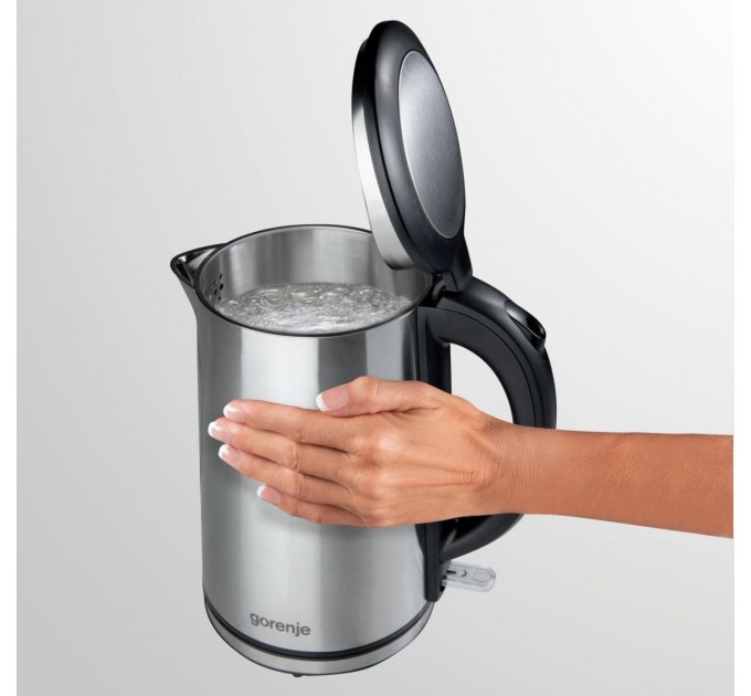 Электрочайник Gorenje, 1,5л, двойные стенки, Strix контроль, нерж.