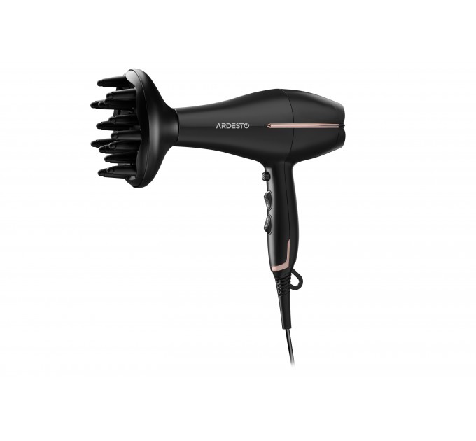 Фен Ardesto HD-Y220PRO, 1850-2200Вт, 2 швидкості, 3 темп.режими, дифузор,чорний+золото