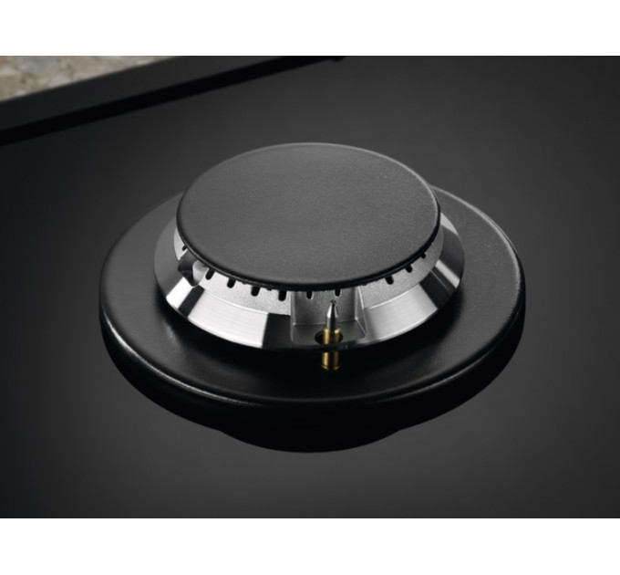 Варочная поверхность Electrolux газ на стекле, 60см, чугун, черный