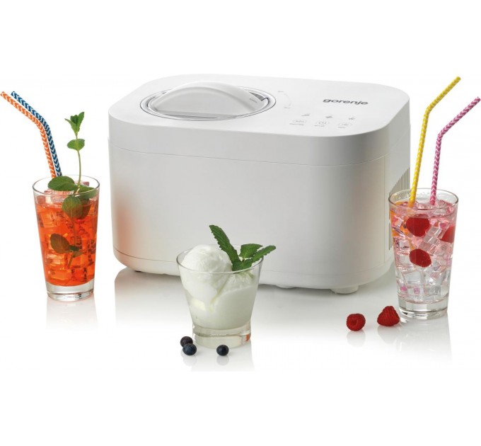 Мороженица Gorenje 100Вт, чаша-1л, время приготовл.-30мин, пластик, бело-серый