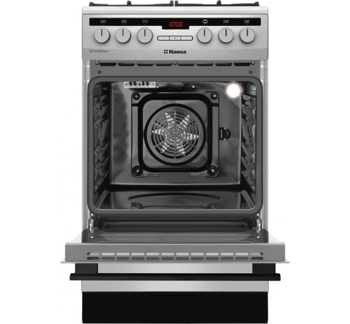 Плита Hansa комбинированная, 50х60см, 62л, чугун, газ контр., дисплей, серый