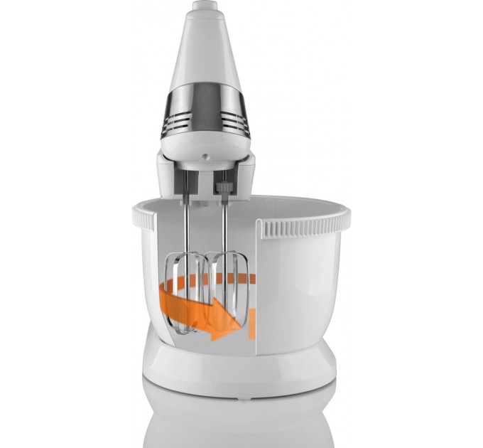 Міксер Gorenje стаціонарний 500Вт, насадки-4, чаша-пластик, 3л, білий
