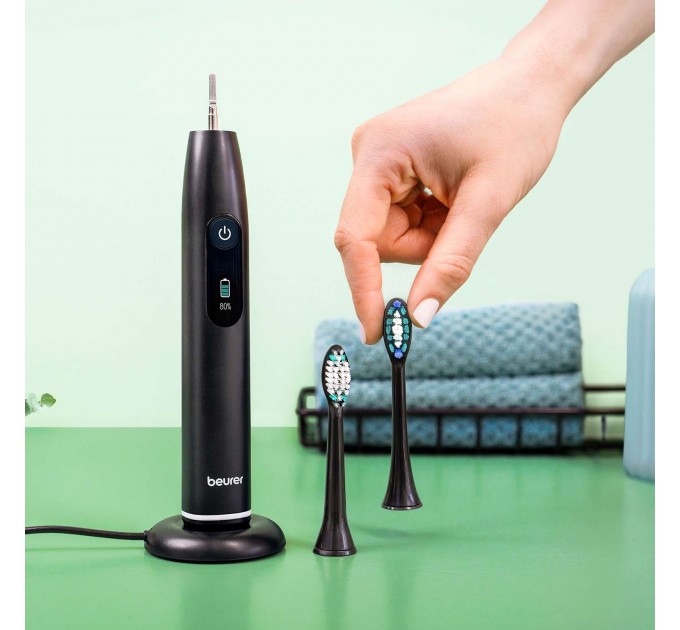 Щітка зубна електр. Beurer, Midnight Ink GP, 80т. колив/хв, насадок-2, 5 режимів , чорний