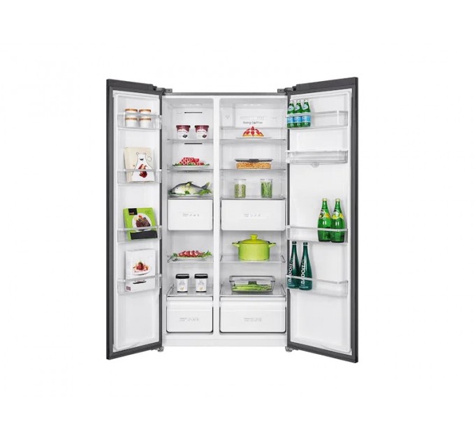 Холодильник TCL SBS, 177х92х63см, холод.отд.-322л, мороз.отд.-156л, 2дв., A++, NF, инв., диспл внешн., зона св-ти, диспенсер, нерж