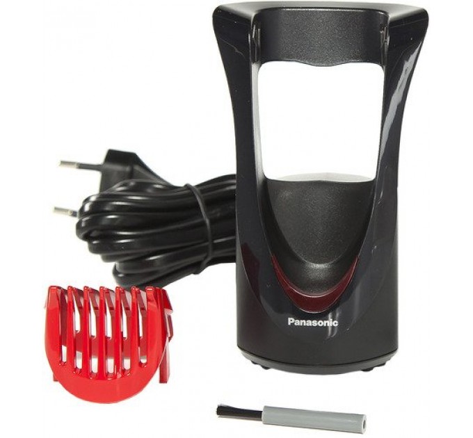 Тример Panasonic, для бороди і вусів, мережа+акум., насадок-1, червоно-чорний