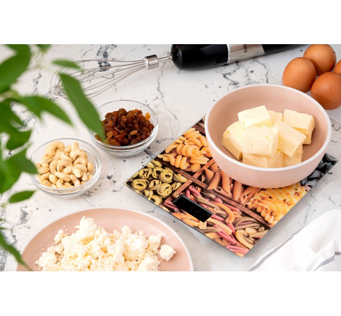 Весы ARDESTO кухонные Pasta, 5кг, AAAx2 в компл, стекло, многоцветный