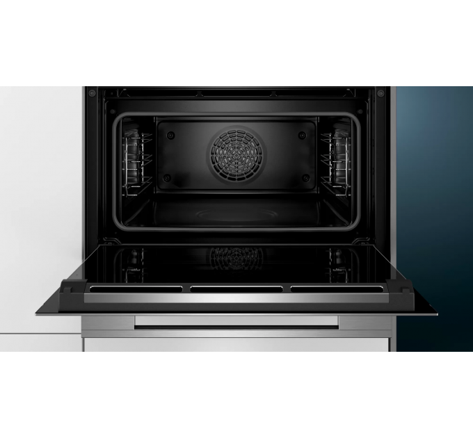 Духовой шкаф Siemens электрический компактный, 47л, A+, дисплей, конвекция, нерж