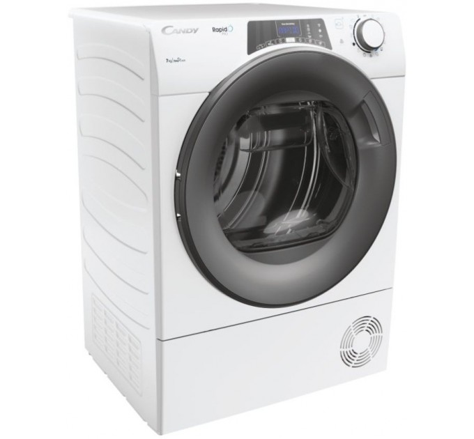 Сушильная машина Candy тепловой насос, 7кг, A++, 46,5см, дисплей, Wi-Fi + Bluetooth, люк серый, белый