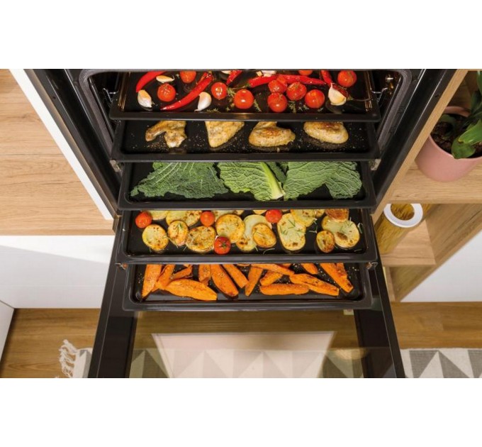 Духовой шкаф Gorenje электрический, 77л, A+, пар, дисплей, приготовление на разных уровнях, нерж