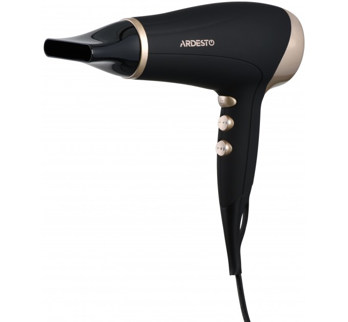 Фен ARDESTO Gemini HD-522, 1800-2200Вт, 2 швидкості, 3 темпер. режими , функція Cool Shot, чорний