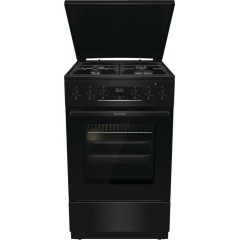 Плита Gorenje комби, 70л, 50x60см, дисплей, чугун, черный