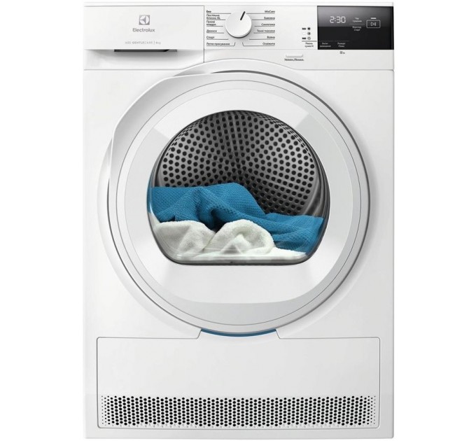 Сушильна машина Electrolux тепловий насос, 8кг, A++, 64см, дисплей, білий