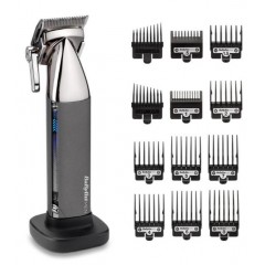 Машинка для стрижки Babyliss Super-X Metal Series, сеть+акум., вибрационный мотор, насадок-10, кейс, чехол, расческа в компл., сталь, серый
