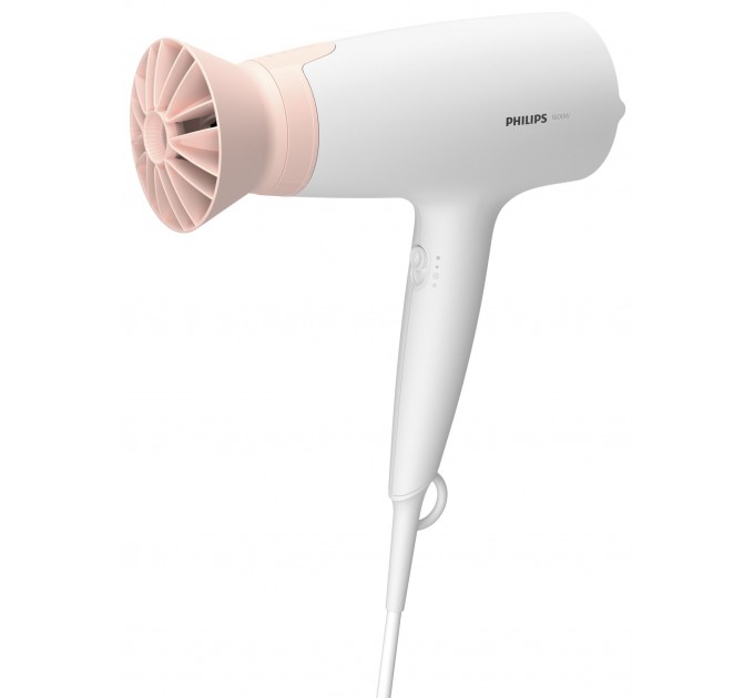 Фен Philips 3000 Series, 1600Вт, режимов-3, насадка ThermoProtect, бело-розовый