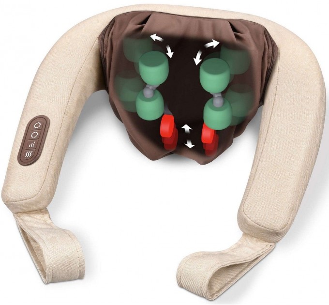 Масажер Beurer для шиї, від мережі, 2 режими, підігрів, бежевий