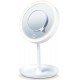 Зеркало косметическое Beurer настольное, диаметр-17см, сенс. управл, ААx3 в комплекте, белый