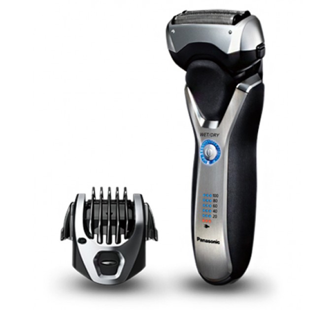 Бритва електр. Panasonic сіткова, 10000 об/хв, бритв.головок-3, Li-Ion, сух.+волог., тример, срібно-чорний