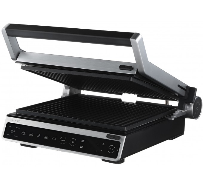 Гриль ARDESTO прижимной 2000Вт, темп. режимов-6, съёмные пластины, раскрытие на 180°, металл, серебристый