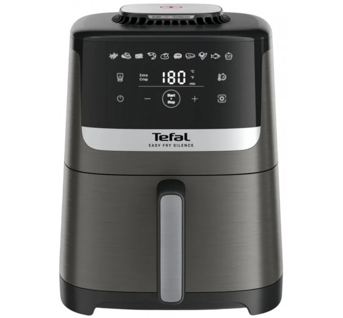 Мультипіч Tefal Easy Fry Silence, 1670Вт, чаша-5л, сенсорне керув., 10 програм, пластик, темно сірий-чорний