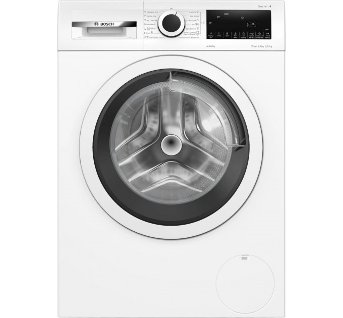 Стирально-сушильная машина Bosch фронтальная, 8(5)кг, 1400, E, 59см, дисплей, белый