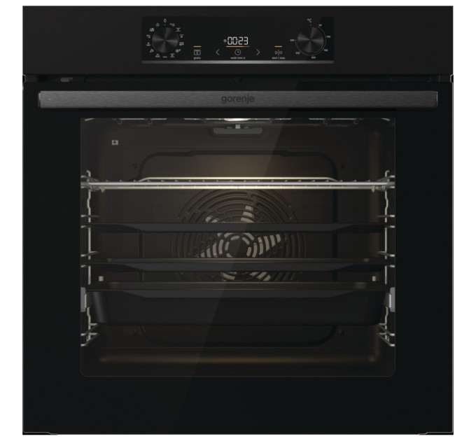 Духовой шкаф Gorenje электрический, 77л, A+, пар, дисплей, пиролиз, черный