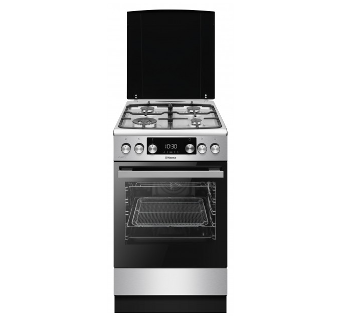 Плита Hansa комби, 65л, 50x60см, дисплей, конвекция, чугун, нерж