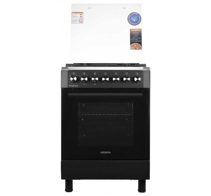 Плита ARDESTO комби Elegance, 66л, 60x60см, конвекция, чугун, подсветка, форсунки LPG (подключение газового баллона), черный