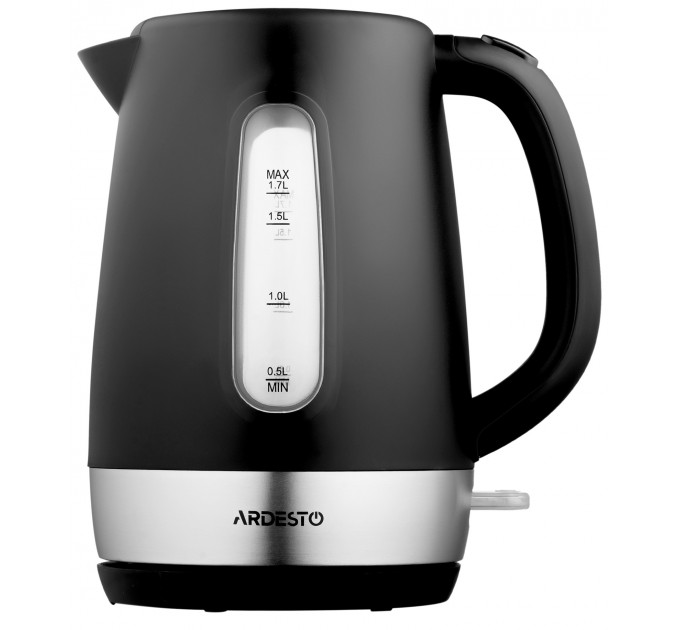 Электрочайник ARDESTO 1.7л, Strix, пластик, черный матовый