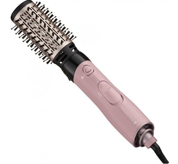 Фен-щітка Remington Coconut Smooth, 1000Вт, 2 режими, іонізація, хол. обдув, 2 насадки, чорно-рожевий