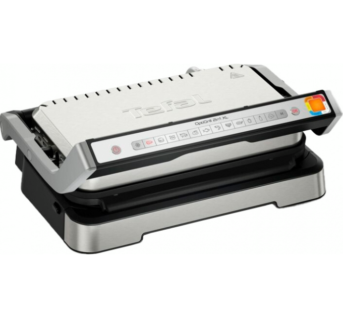 Гриль Tefal прижимний OptiGrill 2in1 XL 2200Вт, темп. режимів-4, з`ємні пластини, сенсор товщини продуктів, метал