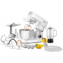 Кухонная машина Sencor 1000Вт, чаша-металл, корпус-пластик, насадок-15, белый