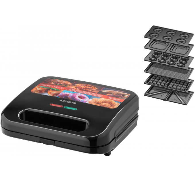 Мультимейкер ARDESTO, 700Вт, коплект-6 пластин, корпус-пластик, чёрный