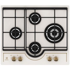 Варильна поверхня Electrolux газова на склі Rococo, 60см, чавун, шампань