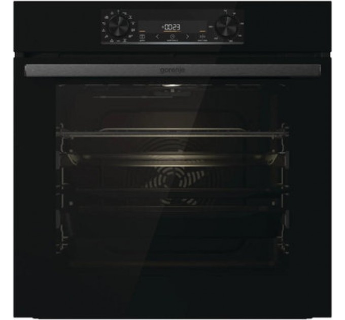 Духова шафа Gorenje електрична, 77л, A+, пара, дисплей, чорний