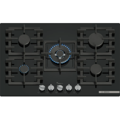 Варильна поверхня Bosch газова на склі, 75см, чавун, чорний