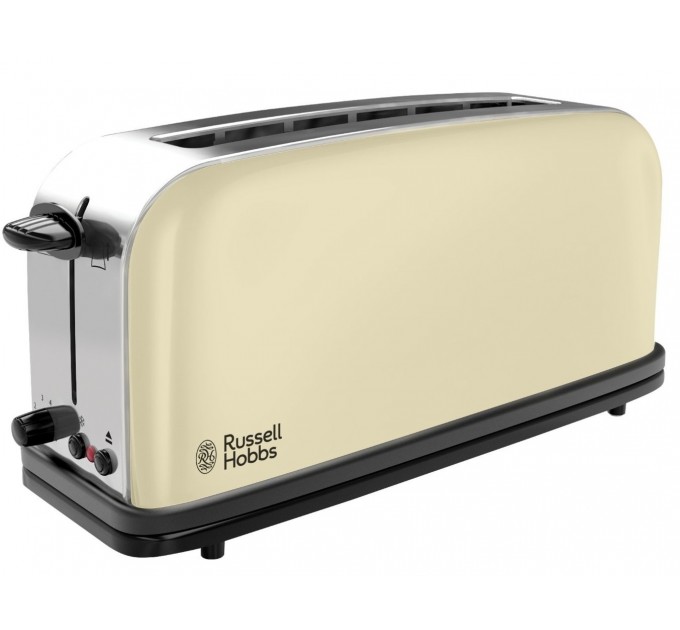 Тостер Russell Hobbs Classic 1100Вт, длинные слоты, металл, бежевый