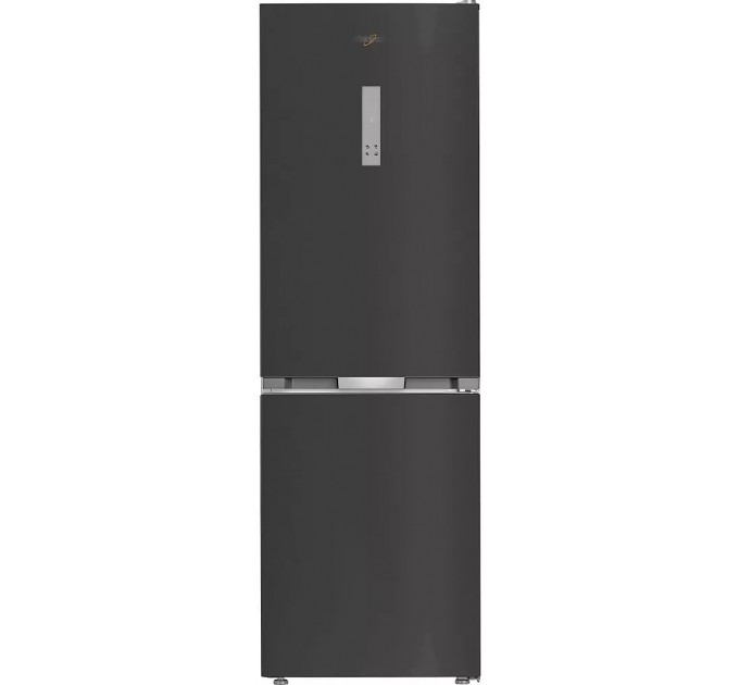 Холодильник Whirlpool з нижн. мороз., 186.5x60х66.3, холод.відд.-210л, мороз.відд.-104л, 2дв., А++, NF, дисплей, інв., зона нульова, сірий