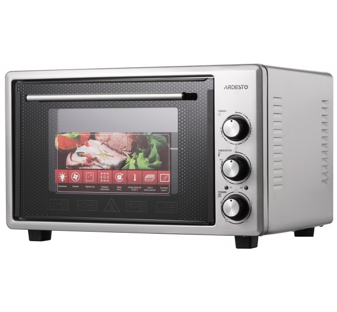 Піч електрична ARDESTO, 40л, 1300Вт, механіч., конвекція, подвійне скло, сірий