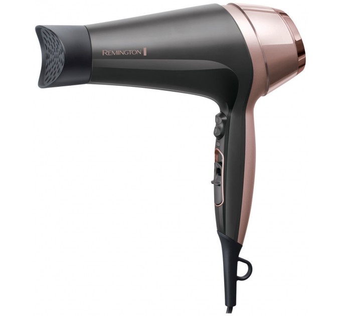 Фен Remington Curl&Straight Confidence, 2200Вт, режимов-3, дифузор,расческа,иониз-я, хол. обдув, черно-беж