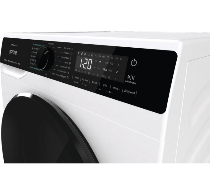 Прально-сушильна машина Gorenje фронтальна, 9(6)кг, 1400, A+, 55см, дисплей, інвертор, Wi-Fi, білий