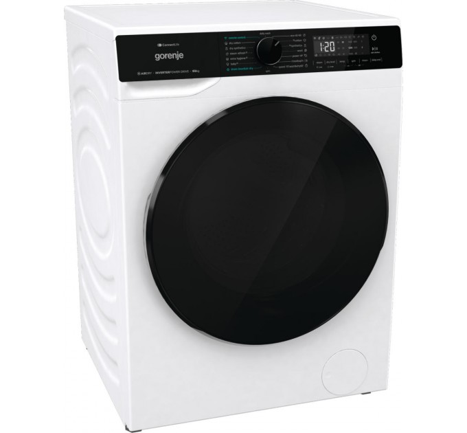 Прально-сушильна машина Gorenje фронтальна, 9(6)кг, 1400, A+, 55см, дисплей, інвертор, Wi-Fi, білий