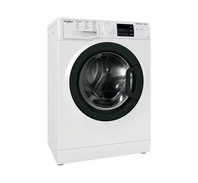 Стиральная машина Whirlpool фронтальная, 7кг, 1200, A+++, 43.5см, дисплей, пар, инвертор, люк черный, белый
