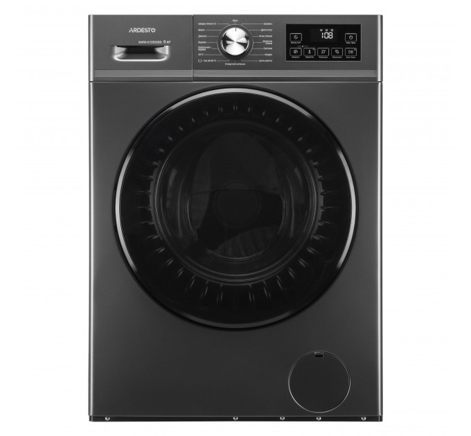 Стиральная машина ARDESTO фронтальная Black Mars, 6кг, 1200, А++, 45см, дисплей, пар, серый