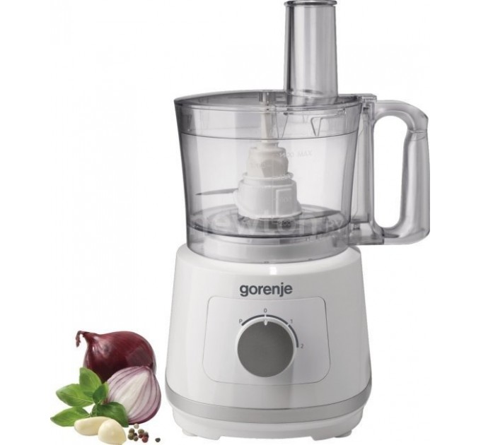 Кухонна машина Gorenje 800Вт, чаша-пластик, корпус-метал/пластик, насадок-5, білий