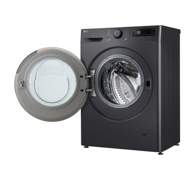 Стиральная машина LG фронтальная, 9кг, 1200, A, 48см, дисплей, пар, инвертор, черный F2Y5FS5J
